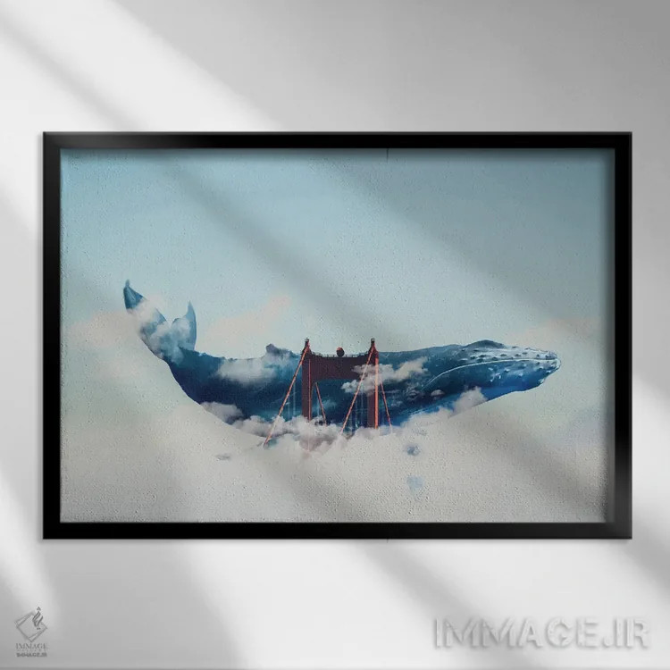 تابلو تماشای نهنگ در سانفرانسیسکو اثر دیوید لوبلاو - نمای قابدار مشکی