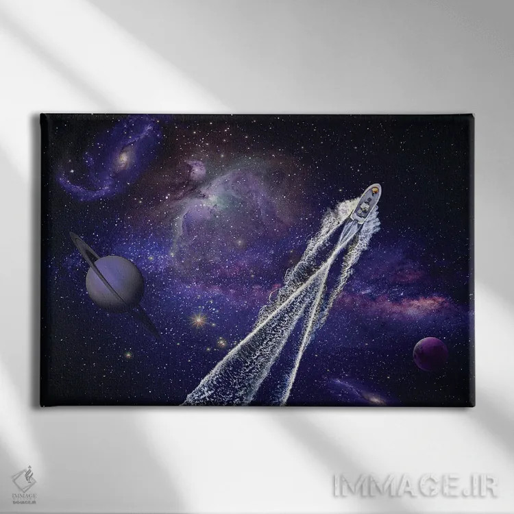 تابلو سفر در جهان هستی اثر دیوید لوبلاو - نمای روبهرو روی دیوار