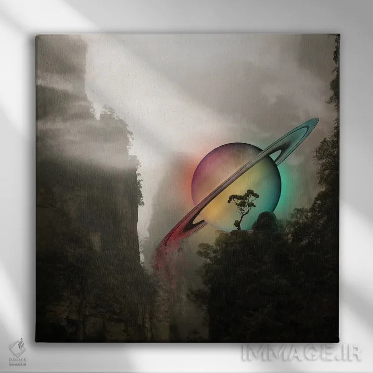 تابلو نشستن بر زحل اثر دیوید لوبلاو - نمای روبهرو روی دیوار