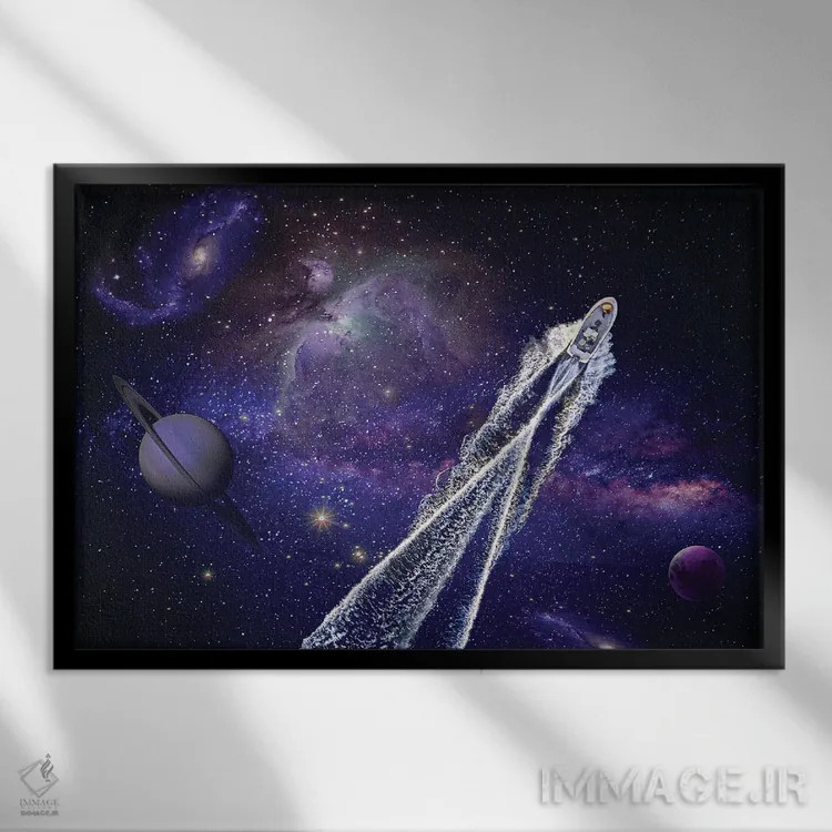 تابلو سفر در جهان هستی اثر دیوید لوبلاو - نمای قابدار مشکی