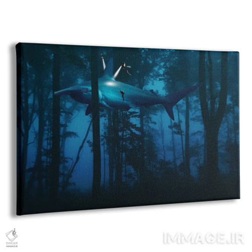تابلو جنگل کوسههای غولپیکر اثر دیوید لوبلاو - نمای پرسپکتیو محصول