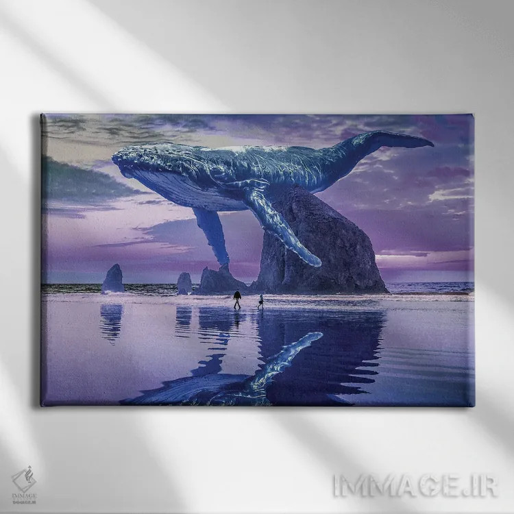 تابلو ساحل نهنگها اثر دیوید لوبلاو - نمای روبهرو روی دیوار