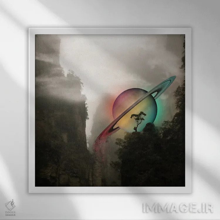 تابلو نشستن بر زحل اثر دیوید لوبلاو - نمای قابدار سفید