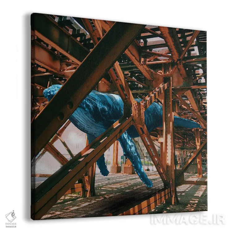 تابلو شکار نهنگ زیر مسیر راهآهن اثر دیوید لوبلاو - نمای پرسپکتیو محصول