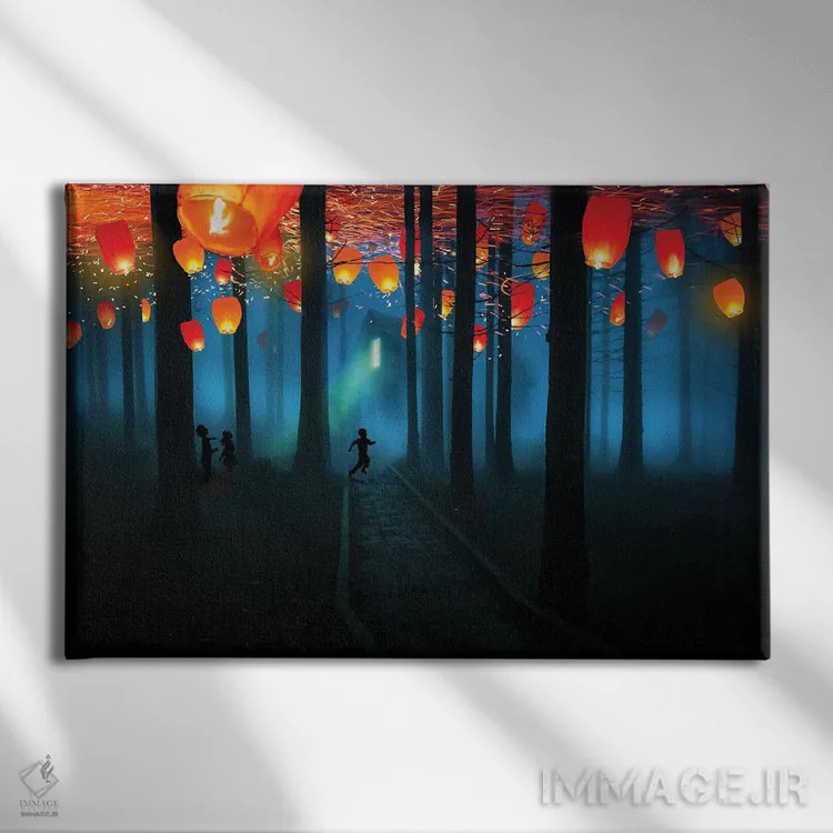 تابلو آنها شبانه آمدند اثر دیوید لوبلاو - نمای روبهرو روی دیوار