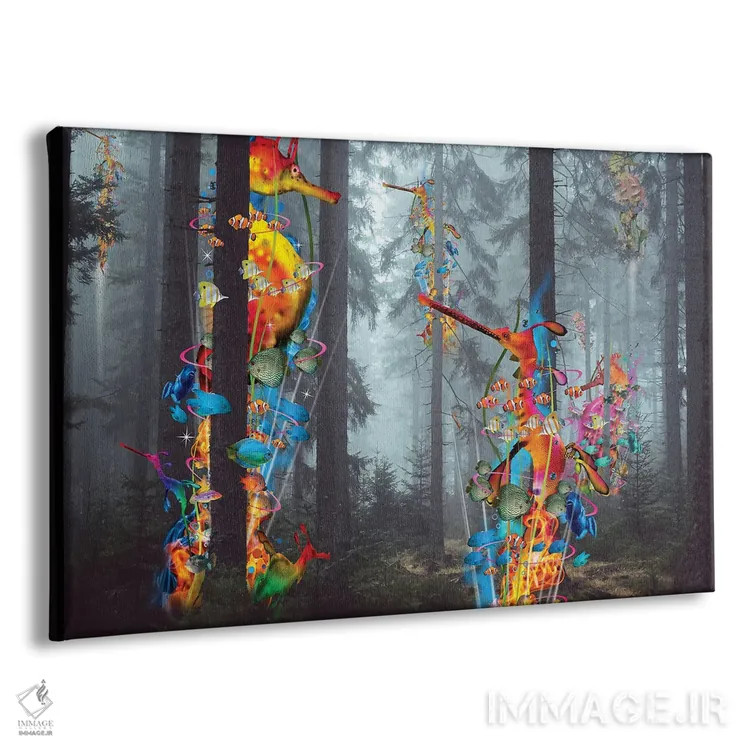 تابلو جنگل موجودات دریایی اثر دیوید لوبلاو - نمای پرسپکتیو محصول