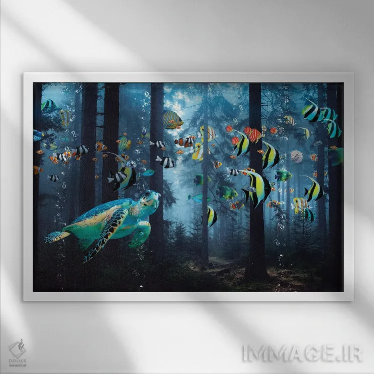 تابلو جنگل استوایی اثر دیوید لوبلاو - نمای قابدار سفید