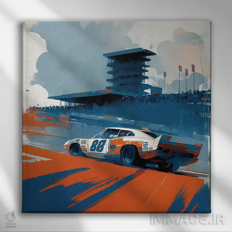 تابلو پیست دیتونا اثر دیوید لوبلاو - نمای روبهرو روی دیوار