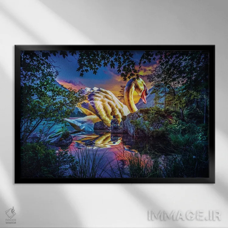 تابلو قوی غولآسا در غروب اثر دیوید لوبلاو - نمای قابدار مشکی