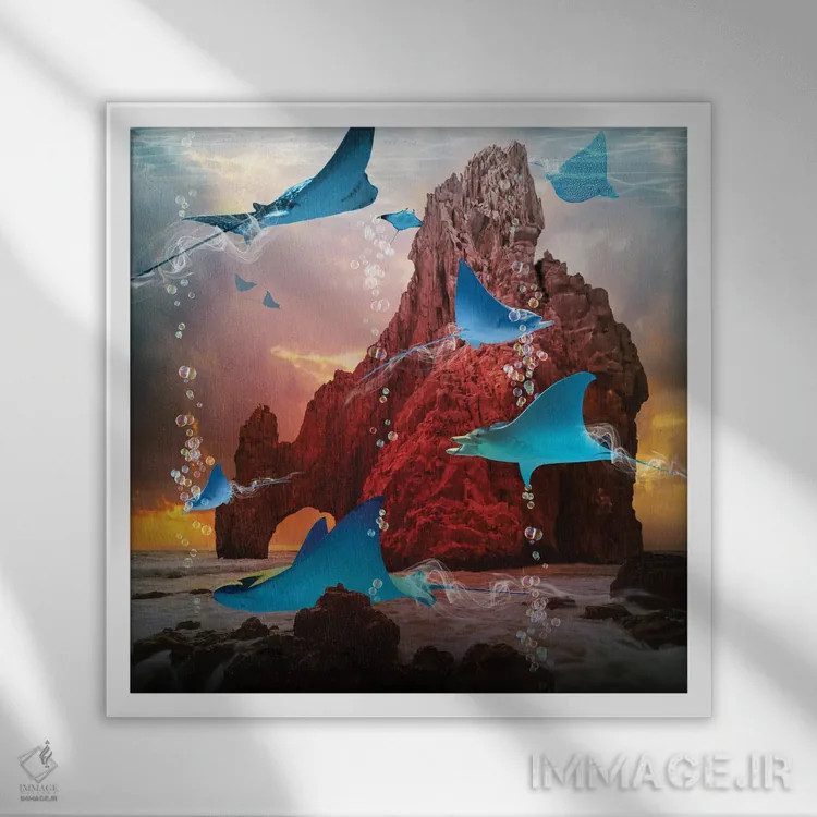 تابلو خواب دیدن در نقطهٔ پرتوها اثر دیوید لوبلاو - نمای قابدار سفید