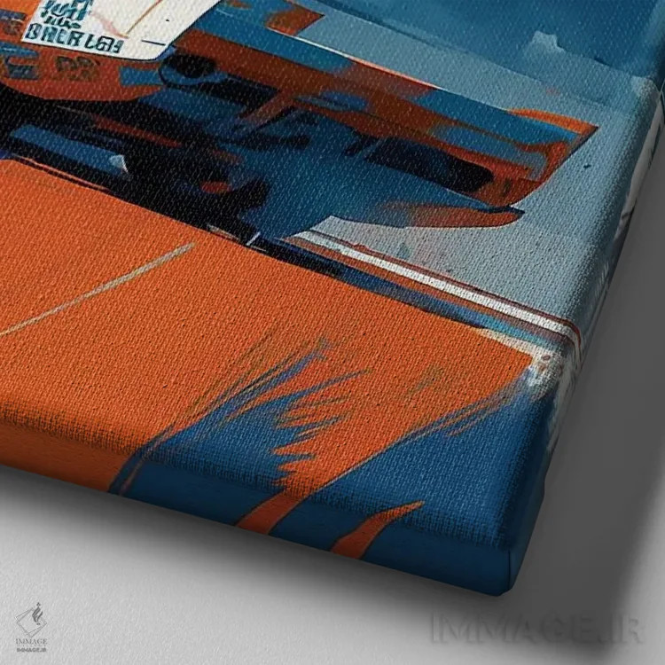 تابلو پیست دیتونا اثر دیوید لوبلاو - نمای نزدیک بافت بوم