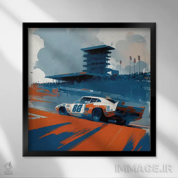 تابلو پیست دیتونا اثر دیوید لوبلاو - نمای قابدار مشکی