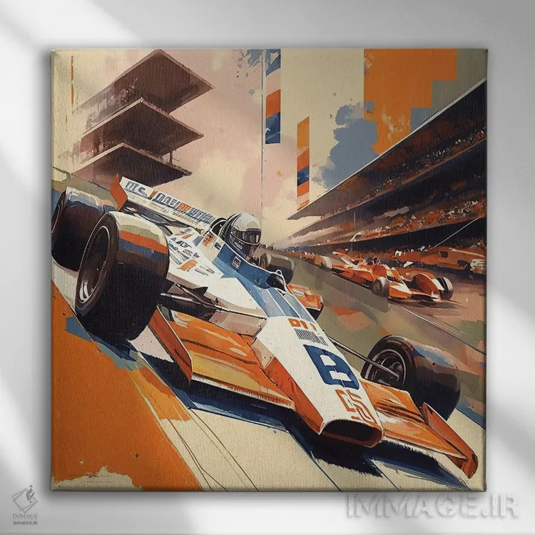 تابلو رانندهٔ رترو ایندیاناپولیس اثر دیوید لوبلاو - نمای روبهرو روی دیوار