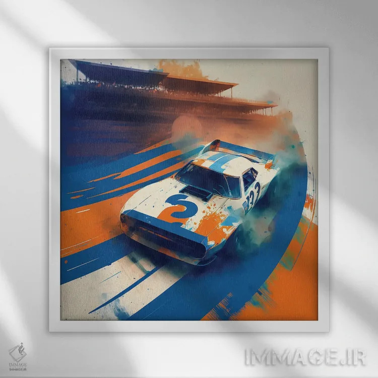 تابلو مسابقه به سبک رترو (قدیمی) اثر دیوید لوبلاو - نمای قابدار سفید