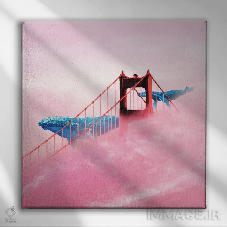 تابلو تماشای نهنگ ساحلی اثر دیوید لوبلاو - نمای روبهرو روی دیوار