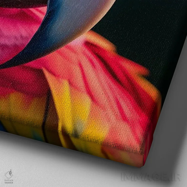 تابلو طوطی بیشفعال (هایپر) اثر دیوید لوبلاو - نمای نزدیک بافت بوم