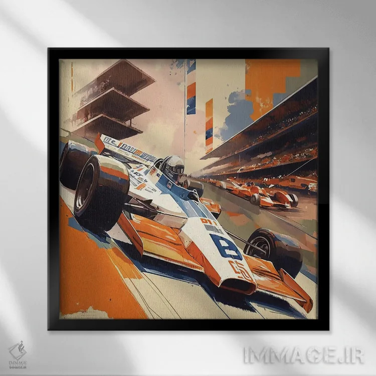 تابلو رانندهٔ رترو ایندیاناپولیس اثر دیوید لوبلاو - نمای قابدار مشکی