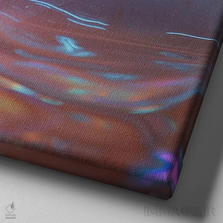 تابلو لبهٔ آب اثر دیوید لوبلاو - نمای نزدیک بافت بوم