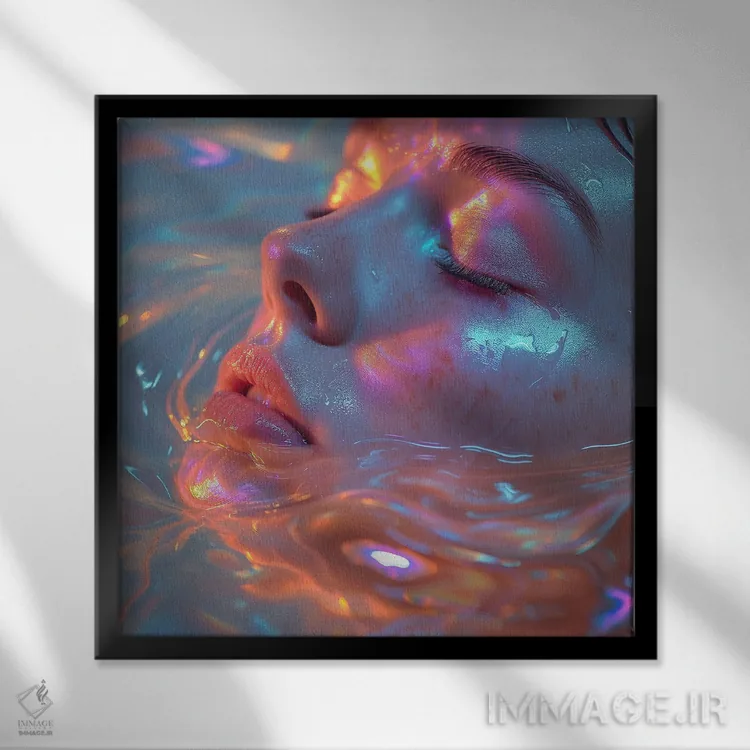 تابلو لبهٔ آب اثر دیوید لوبلاو - نمای قابدار مشکی