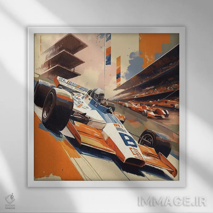 تابلو رانندهٔ رترو ایندیاناپولیس اثر دیوید لوبلاو - نمای قابدار سفید