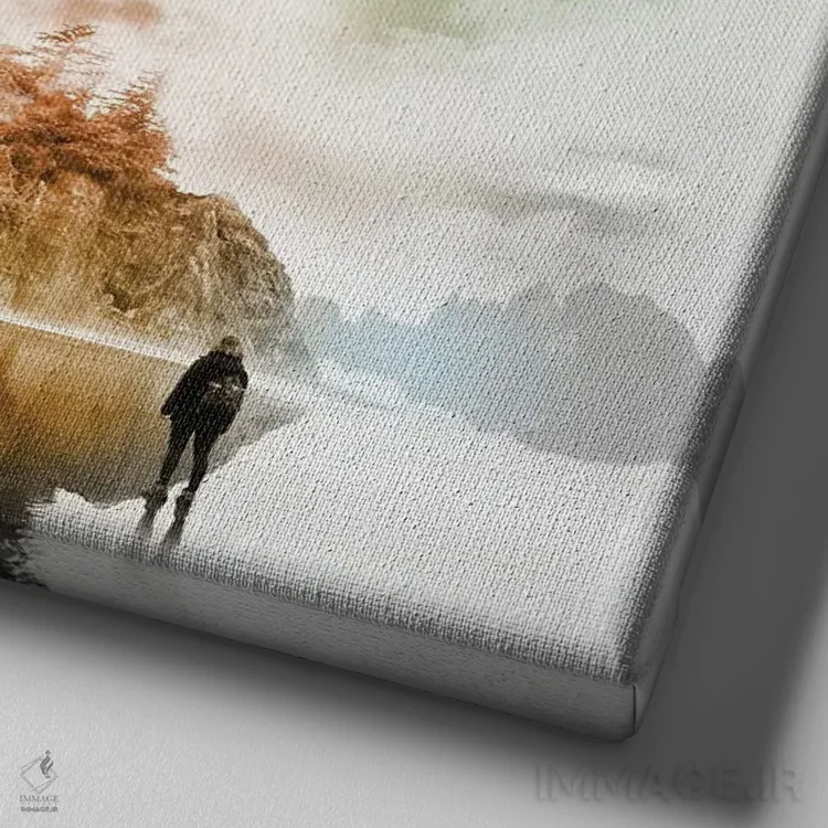 تابلو فرشته در مه اثر دیوید لوبلاو - نمای نزدیک بافت بوم