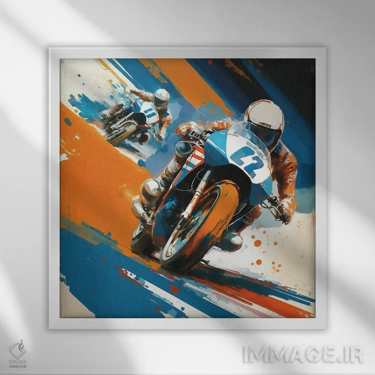 تابلو مجنون سرعت اثر دیوید لوبلاو - نمای قابدار سفید