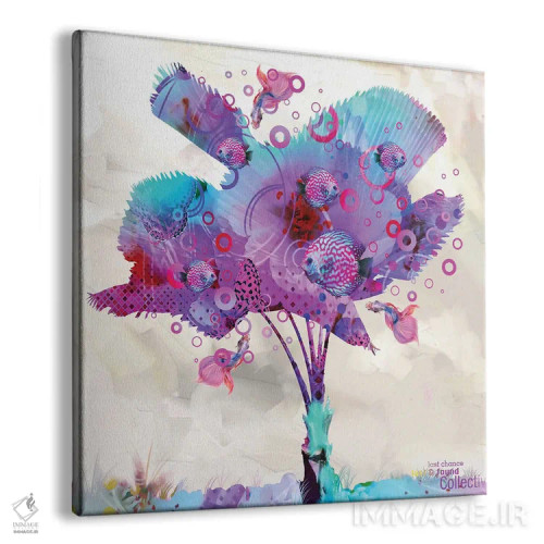 تابلو گل نخل با ماهی اثر دیوید لوبلاو - نمای پرسپکتیو محصول