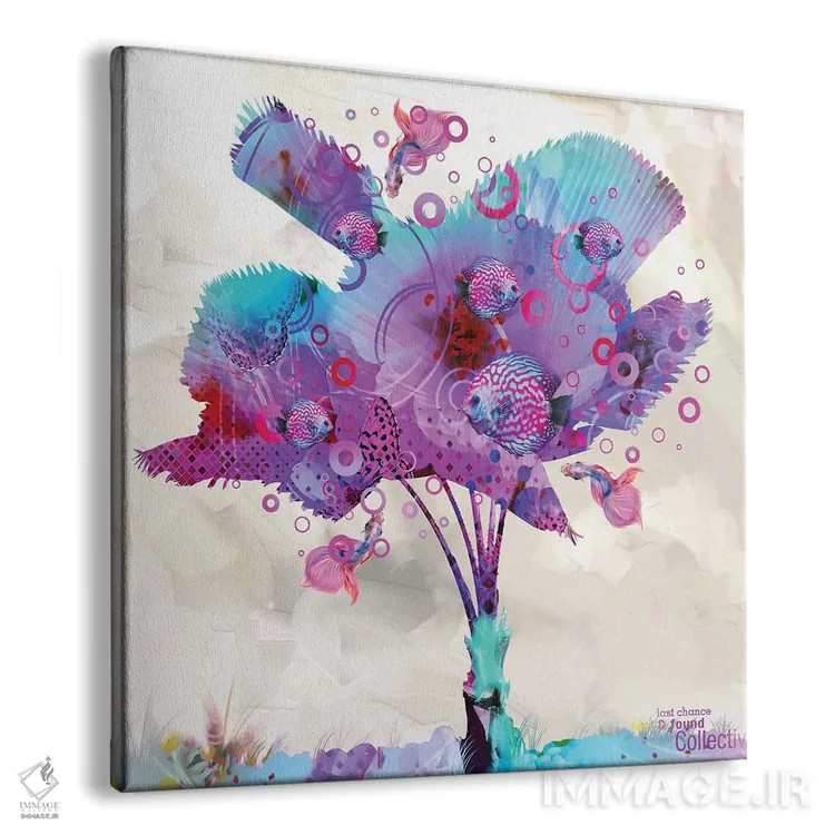 تابلو گل نخل با ماهی اثر دیوید لوبلاو - نمای پرسپکتیو محصول