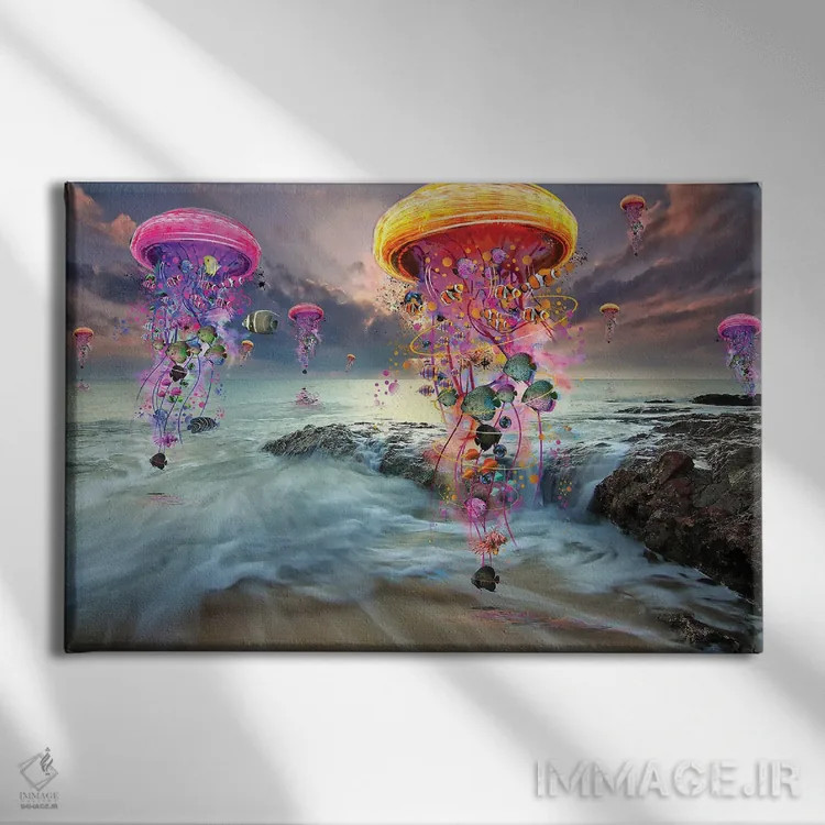 تابلو در سواحل دوردست اثر دیوید لوبلاو - نمای روبهرو روی دیوار