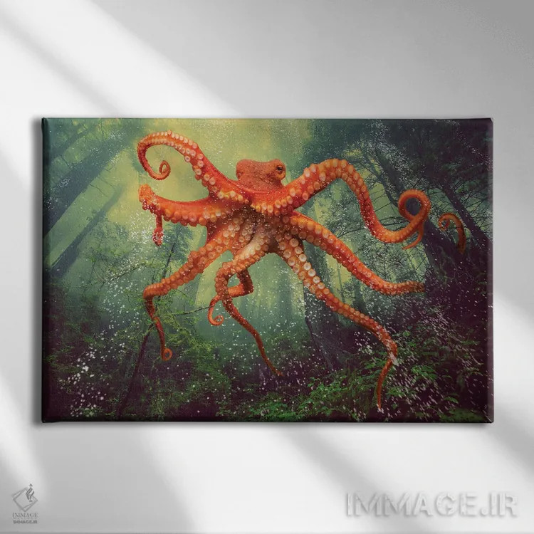 تابلو جنگل اختاپوس اثر دیوید لوبلاو - نمای روبهرو روی دیوار
