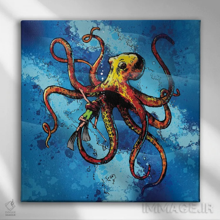 تابلو اختاپوس از اعماق دریا اثر دیوید لوبلاو - نمای روبهرو روی دیوار