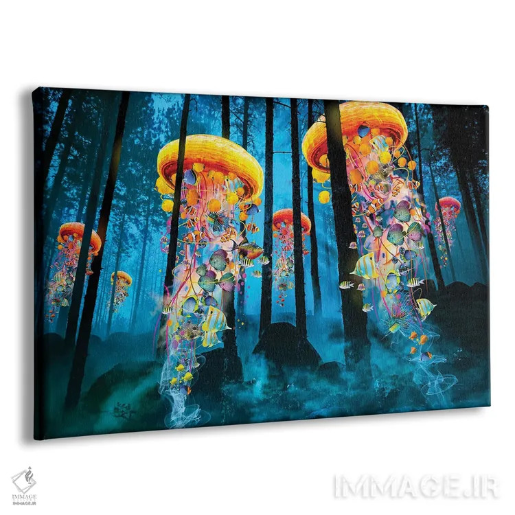 تابلو عروس دریایی برقی در جنگل آبی تازه اثر دیوید لوبلاو - نمای پرسپکتیو محصول