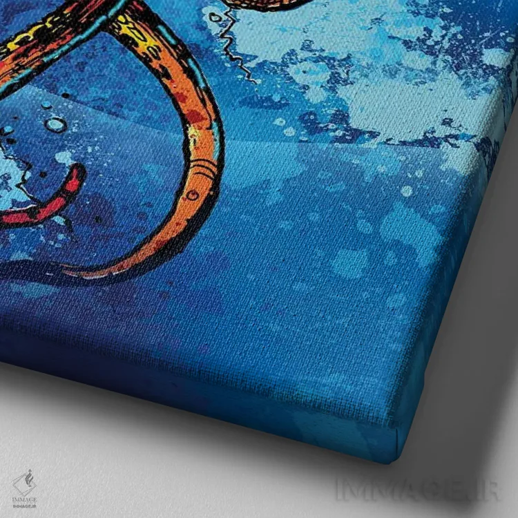 تابلو اختاپوس از اعماق دریا اثر دیوید لوبلاو - نمای نزدیک بافت بوم