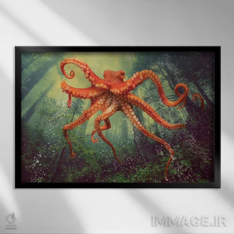 تابلو جنگل اختاپوس اثر دیوید لوبلاو - نمای قابدار مشکی