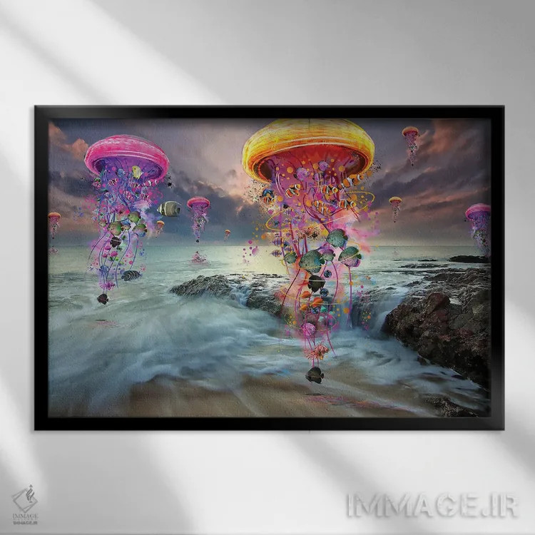 تابلو در سواحل دوردست اثر دیوید لوبلاو - نمای قابدار مشکی