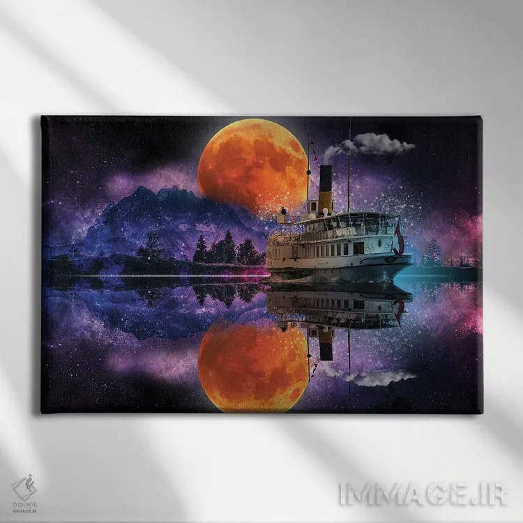 تابلو فانتزی قایق رودخانه اثر دیوید لوبلاو - نمای روبهرو روی دیوار