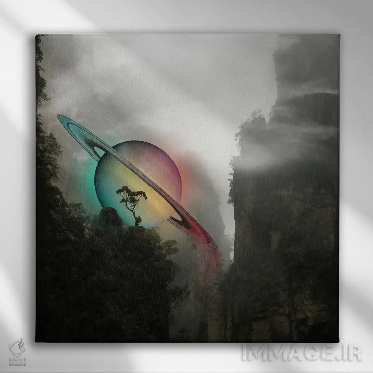 تابلو فرود بر زحل (سیاره) اثر دیوید لوبلاو - نمای روبهرو روی دیوار