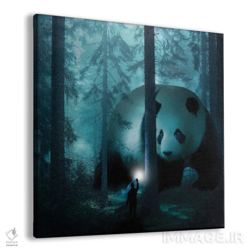 تابلو پاندای غولپیکر در جنگل اثر دیوید لوبلاو - نمای پرسپکتیو محصول
