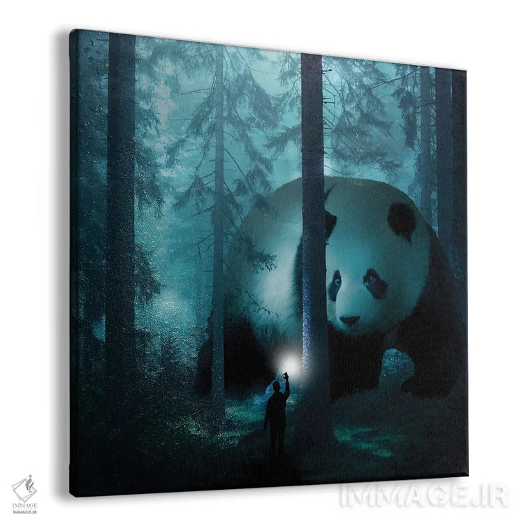تابلو پاندای غولپیکر در جنگل اثر دیوید لوبلاو - نمای پرسپکتیو محصول