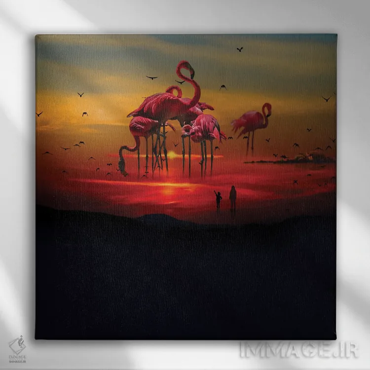 تابلو ساحل فلامینگو اثر دیوید لوبلاو - نمای روبهرو روی دیوار