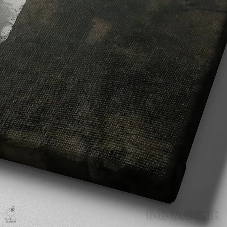 تابلو فرود بر زحل (سیاره) اثر دیوید لوبلاو - نمای نزدیک بافت بوم