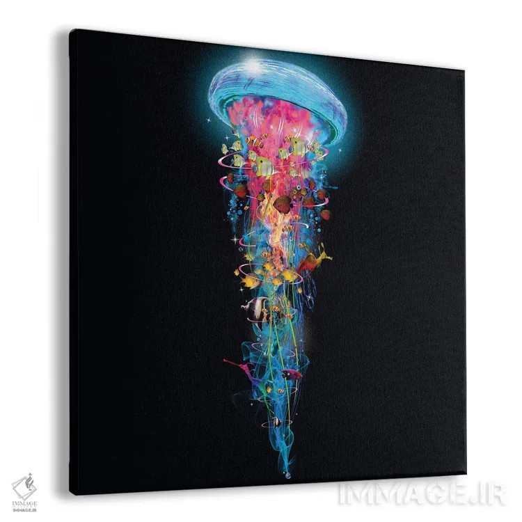 تابلو جهان فراگیر عروس دریایی برقی فوقالعاده اثر دیوید لوبلاو - نمای پرسپکتیو محصول