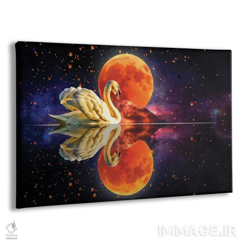 تابلو دریاچه قوها اثر دیوید لوبلاو - نمای پرسپکتیو محصول