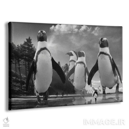 تابلو قدمزدن پنگوئنها اثر دیوید لوبلاو - نمای پرسپکتیو محصول