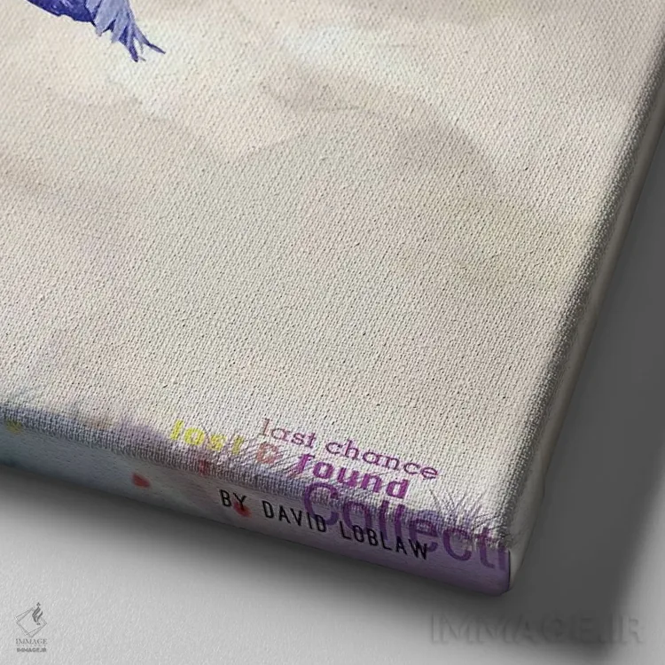 تابلو غروب در میان نخل اثر دیوید لوبلاو - نمای نزدیک بافت بوم