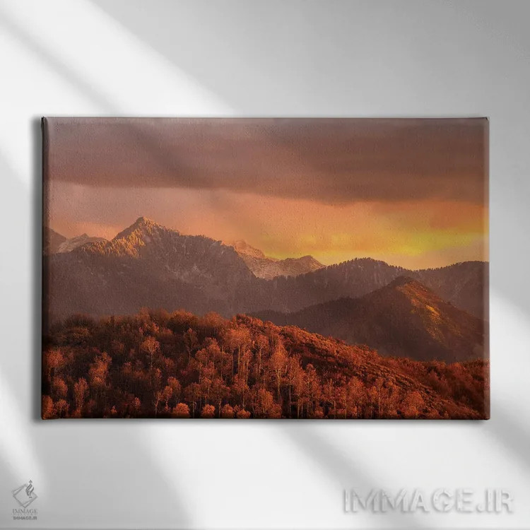 تابلو غروب واساچ (منطقه جغرافیایی آمریکا) اثر داستین لِفور - نمای روبهرو روی دیوار