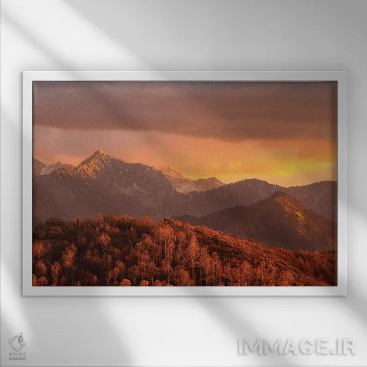 تابلو غروب واساچ (منطقه جغرافیایی آمریکا) اثر داستین لِفور - نمای قابدار سفید