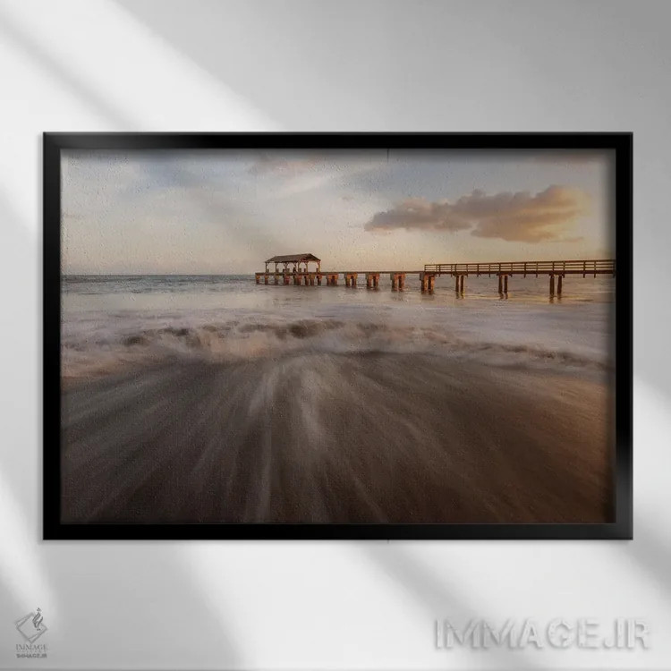 تابلو طلوع در جزیره هاوایی اثر داستین لِفور - نمای قابدار مشکی