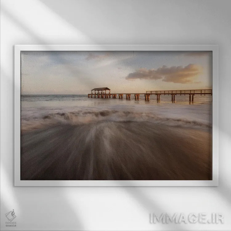 تابلو طلوع در جزیره هاوایی اثر داستین لِفور - نمای قابدار سفید