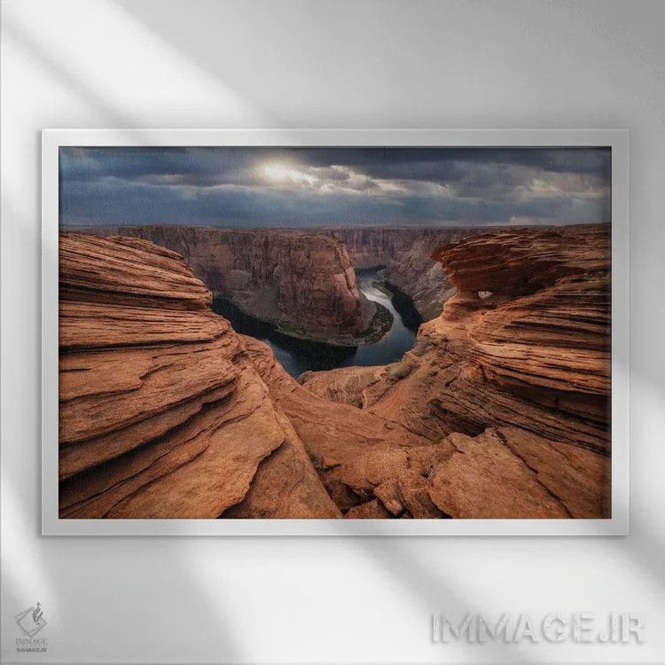 تابلو پیچ رودخانه اثر داستین لِفور - نمای قابدار سفید